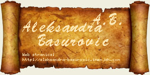 Aleksandra Basurović vizit kartica